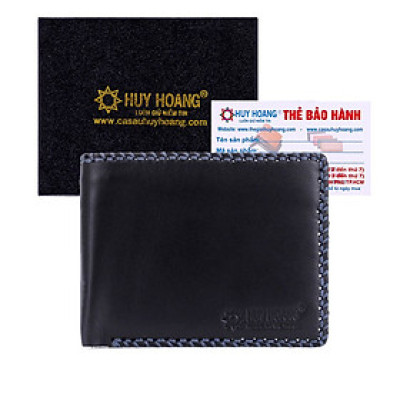 HJ2135 - Bóp nam Huy Hoàng đan viền màu đen