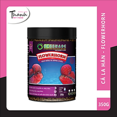 Thức ăn Cá La Hán nhãn GREENABC – Độ đạm 40% giúp kích bung đầu to, châu sáng, vảy rực rỡ, tăng trưởng nhanh – Hộp 350g