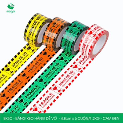 Cuộn băng keo HÀNG DỄ VỠ 4.8 cm - Băng dính niêm phong đóng hàng - Nhiều màu