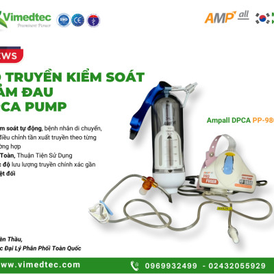 Vimedtec Ampall Bộ Truyền Dịch Thuốc Kiểm Soát Giảm Đau Tự Động (Disposable PCA Pump) An Toàn Lưu Lượng Truyền Chính Xác Tuyệt Đối. Nhập Khẩu Hàn Quốc Chất lượng CE Châu Âu. Mã PP-9800 B2