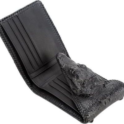 Ví Nam Da Cá Sấu Nguyên Con Vip Huy Hoàng HT2270 (12.5 x 10 cm) - Đen