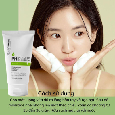 Sữa Rửa Mặt SENADEMAR 150ml Hàn Quốc hạn 2027 Làm Sạch Bụi Bẩn-Dầu Thừa-Loại Bỏ Mụn Đầu Đen