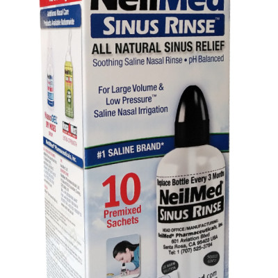 Combo Family: Bộ Xịt Rửa Vệ Sinh Mũi Xoang Toàn Diện Cho Cả Gia Đình NeilMed Sinus Rinse & Moisturize - SX Mỹ(Bình + 10 gói muối người lớn, Bình + 30 gói muối trẻ em; 1 chai xịt phun sương 75ml cho bé; 1 chai xịt ngăn ngừa khô mũi, chảy máu cam)