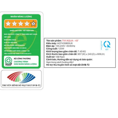 Google Tivi QLED Aqua 4K 43 inch AQT43S800UX- Hàng Chính Hãng - Mới 100%