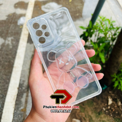 Ốp lưng dành cho SamSung Galaxy A73 hình gấu Bearbrick nổi 3D, trong suốt chống sốc   - Hàng chính hãng