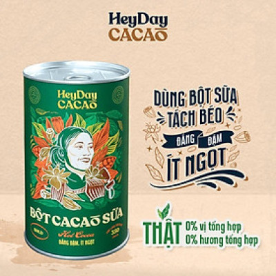 Bột cacao sữa Bold - Đắng đậm, Ít ngọt - Lon 350g - Bộ Sưu Tập sản phẩm "Thật" Heydaycacao