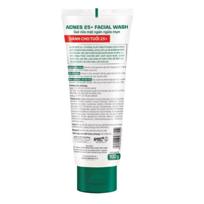 Sữa rửa mặt ngăn ngừa mụn dạng gel Acnes 25+ Facial Wash 100g