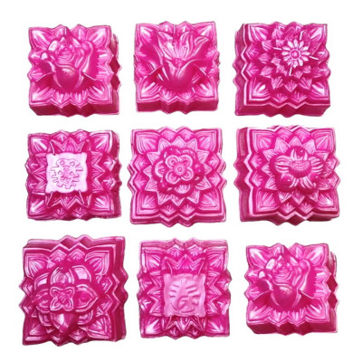 Bộ 10 khuôn rau câu trung thu - Khuôn hồng loại 10 cm - Mã số 1042