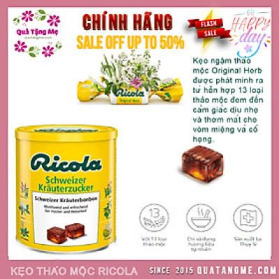 Kẹo ngậm đau họng Ricola Shweizer Krauterzucker tạo cảm giác dịu nhẹ và thơm mát miệng và cổ họng - QuaTangMe Extaste