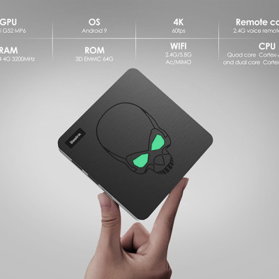 Androdi tivi box Beelink GT-King Ram 4GB, Rom 64GB, điều khiển giọng nói và cử chỉ android 9 - Hàng Nhập Khẩu
