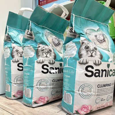 SANICAT  Cát vệ sinh Hoa Hồng - (Betonite- Đất sét) - 8L