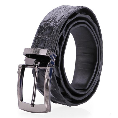 HC4727-28-29-31 - Thắt lưng nam da cá sấu Huy Hoàng gai lưng 3,5P đầu kim màu đen, nâu đất, nâu đỏ, vàng bò