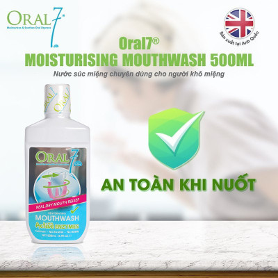 Nước súc miệng giữ ẩm Oral7 Moisturising Mouthwash 500ml - Nhập khẩu từ Anh Quốc