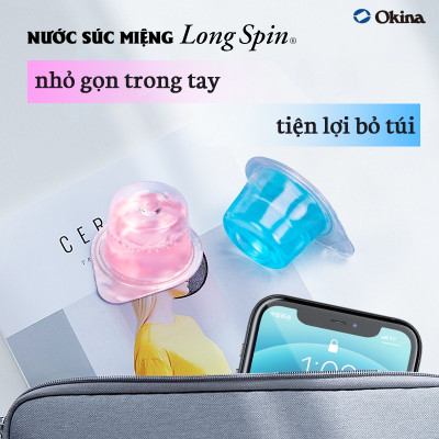 Nước súc miệng bỏ túi OKINA dòng LONG SPIN X Nhật Bản hương Bạc Hà – Hộp 100 hũ x 14ml