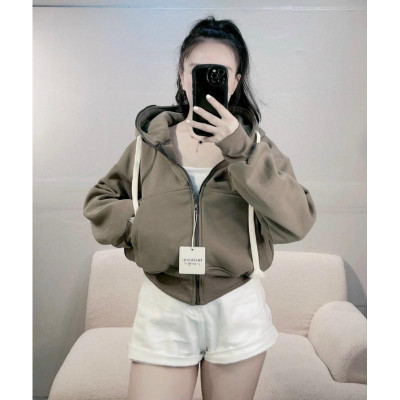 Áo khoác nỉ Xỏ Ngón Dáng Lửng Khoá Kéo Cao 7 Màu Trơn Basic Cao Cấp Chuẩn Loại 1 Chất Dày đẹp thời trang-A2061