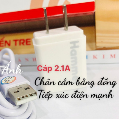 Bộ củ và cáp sạc Ham mer 2.1A Chân cắm L, Hàng Chính Hãng check QR bảo hành 12 tháng