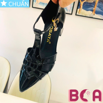 Sandal nữ mũi nhọn đế thấp 5 phân RO630 ROSATA tại BCASHOP thiết kế cắt xẻ cá tính, đá tòn ten dịu dàng cho set công sở