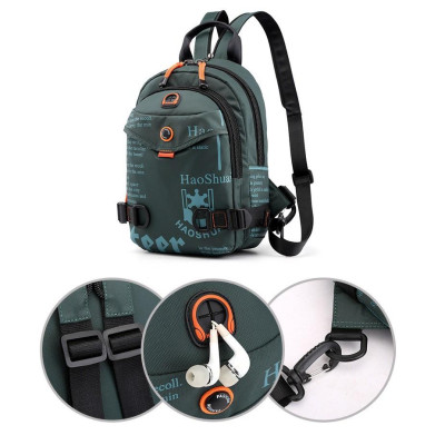 Balo nam chống nước cao cấp - Túi đeo chéo đa năng tiện lợi Haoshuai Bag phong cách trẻ trung, năng động  DRU - Hàng Chính Hãng