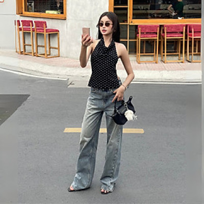 Quần Jean Ống Rộng Classic Carolina Blue Aaa Jeans