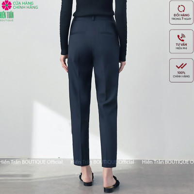 Quần âu nữ Hiền Trần BOUTIQUE lưng cạp cao đồ âu công sở đi học đẹp form dáng chuẩn màu đen vải co giãn