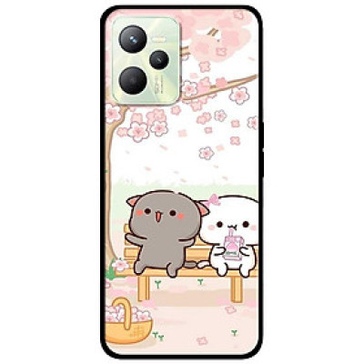 Ốp lưng dành cho Realme C35 - Realme Narzo 50A Prime mẫu Cặp Đôi Mèo Hái Hoa