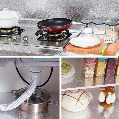 (́ ̉) Cuộn 3 Mét Decal Giấy Dán Bếp Tráng Nhôm Cách Nhiệt (3 Mét Dài x 0.6 Mét Rộng)