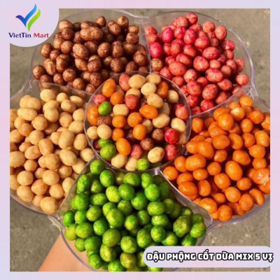 Đậu Phộng Cốt Dừa Mix 5 Vị Vettin Mart 500g