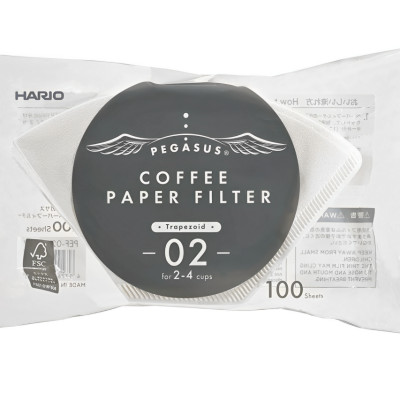 Giấy lọc cà phê Hario Pegasus Coffee Paper Filter 100 tờ, size 02, màu trắng, pha 2-4 cups (PEF-02-100W)