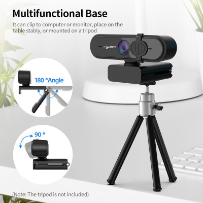 HXSJ S6 1080P USB Webcam Auto Focus Web Camera with Privacy Cover Built-in Noise Reduction Microphone for Laptop Desktop