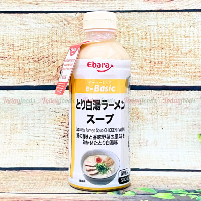 Nước Súp Mì Ramen Gà Paitan E-Basic Ebara (Nhật Bản) 500ML - Nước súp paitan tiện lợi