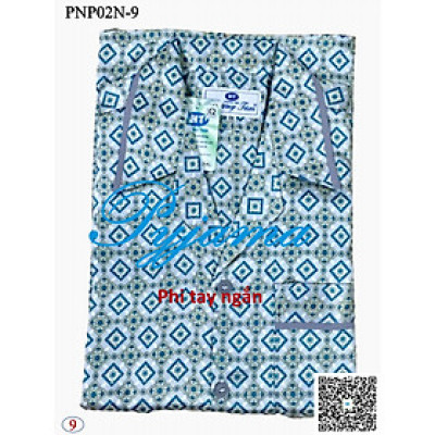 Bộ Pyjama HUONGTAM Phi bóng tay ngắn nam cao cấp(PNP02N). Chất liệu vải polyester mềm mại, thoáng mát, không phai màu