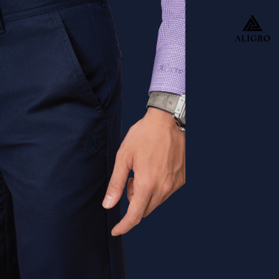 Quần kaki nam ALIGRO chất liệu kaki mềm mịn cao cấp dáng slimfit màu xanh than ALGK064