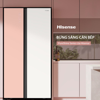 Tủ Lạnh Hisense Inverter Side By Side RS668N4EW-PU 519 Lít tiết kiệm điện, bảo hành 3 năm - HÀNG CHÍNH HÃNG