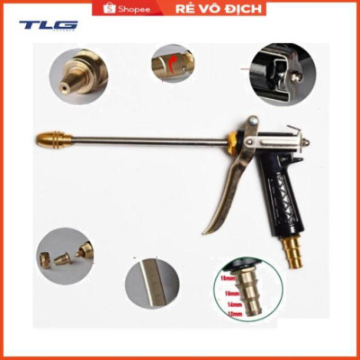 Bộ dây vòi xịt nước rửa xe, tưới cây . tăng áp 3 lần, loại 20m 206318 đầu đồng, đai, nối