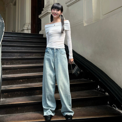 Quần jeans quần dài nữ dáng dài ống suông phong cách ullzang thanh lịch Lagan Miều Est.2013