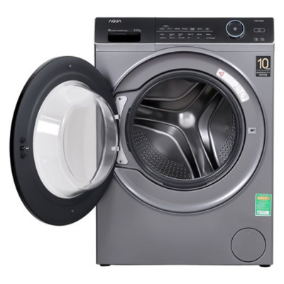Máy giặt lồng ngang Aqua Inverter 9.0 kg AQD-A900F.S - Hàng chính hãng - Vệ sinh lồng giặt Làm mới, loại bỏ nếp nhăn và mùi khó chịu - Giặt nước nóng