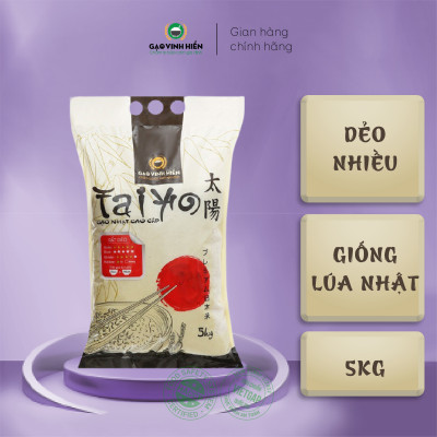 [Gạo Japonica] Gạo Nhật Bản Taiyo Vinh Hiển cao cấp túi 5KG - Siêu dẻo, thượng hạng, dai ngon