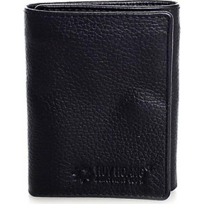 Túi unisex da bò Huy Hoàng 3 gấp loại nhỏ nhiều màu sắc HT3136-37-38