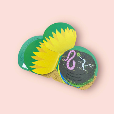 Sách cho bé - Vòng Đời Kỳ Diệu - Hoa Hướng Dương Lớn Lên Như Thế Nào? - Sách tranh, lật mở bông hoa - Khám phá tự nhiên