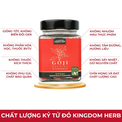 Kỷ tử organic Ninh Hạ Kingdom Herb chính hãng thượng hạng hộp 90g - KQ
