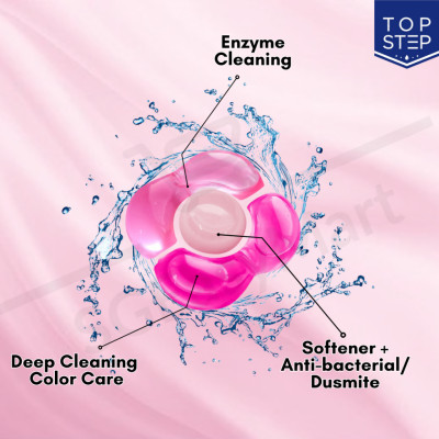Viên giặt xả Top Step hương Nước hoa tinh tế gói 33 viên (462g)