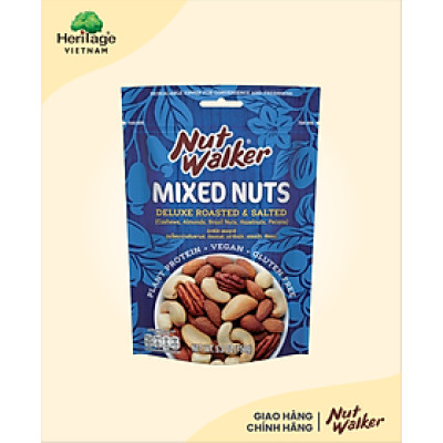 Nut Walker - Gói 150gr Hạt hỗn hợp cao cấp rang muối (Deluxe Roasted & Salted Mixed Nuts)