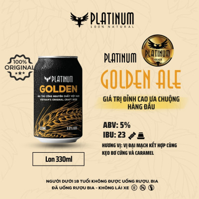 [Thùng 24 lon] Bia Thủ Công Platinum Golden Ale Lon 330ml 5% Chính Hãng Bán Chạy Nhất