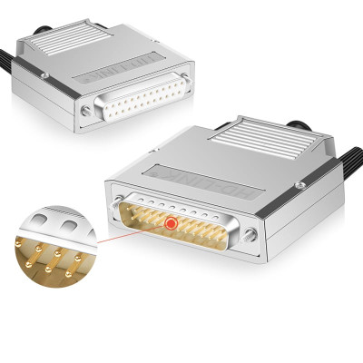 Đầu bấm cổng DB25 đực male bắt vít kèm vỏ ốp kẽm chân đồng mạ vàng 24K HD-LINK YL-JM003-25M.  HÀNG CHÍNH HÃNG !!!