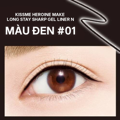 Bút Chì Gel Kẻ Mí Mắt Siêu Chống Trôi Dạng Xoay Màu Đen Kissme Heroine Make #01 #02