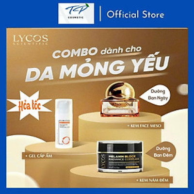 Combo Lycos Dành Cho Da Mỏng Yếu (Kem Face Meso Lycos - Kem Nám Đêm Lycos - Dưỡng Ẩm Lycos