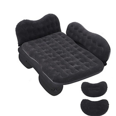 Đệm hơi giường hơi ô tô 5 chỗ 7 chỗ vải nhung cao cấp êm mịn thoáng mát chân rời tiện dụng đi du lịch picnic - Màu Đen