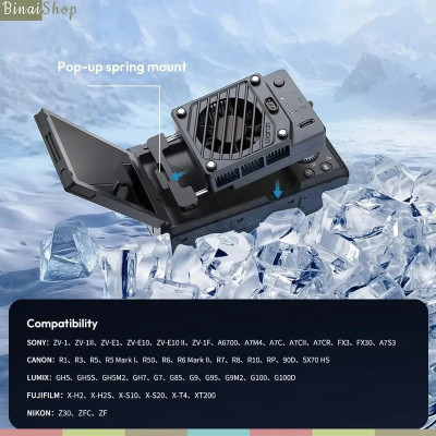 Ulanzi CU01 - Bộ Quạt Tản Nhiệt Di Động 3 Cấp Độ, Tích Hợp Pin Dành Cho Máy Ảnh DSLR - Hàng chính hãng