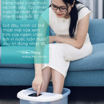 Bồn Ngâm Chân Massage KingTech BM-400 - Tính Năng Làm Nóng Nhanh Kiểm Soát Nhiệt Độ, Sục Khí, Con Lăn Mát-Xa - Giúp Làm Dịu, Thư Giãn Đôi Chân Tại Nhà - Quà Tặng Tuyệt Vời Cho Bố Mẹ, Ông Bà, Người Thân