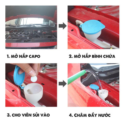 [TÚI 50V] Viên Sủi Rửa Kính - Nước Rửa Kính Ô Tô -  Vệ Sinh Nhà Cửa, Lau Gương - Viên Nén, Nhỏ Gọn, Tiết Kiệm 1v = 4 Lít